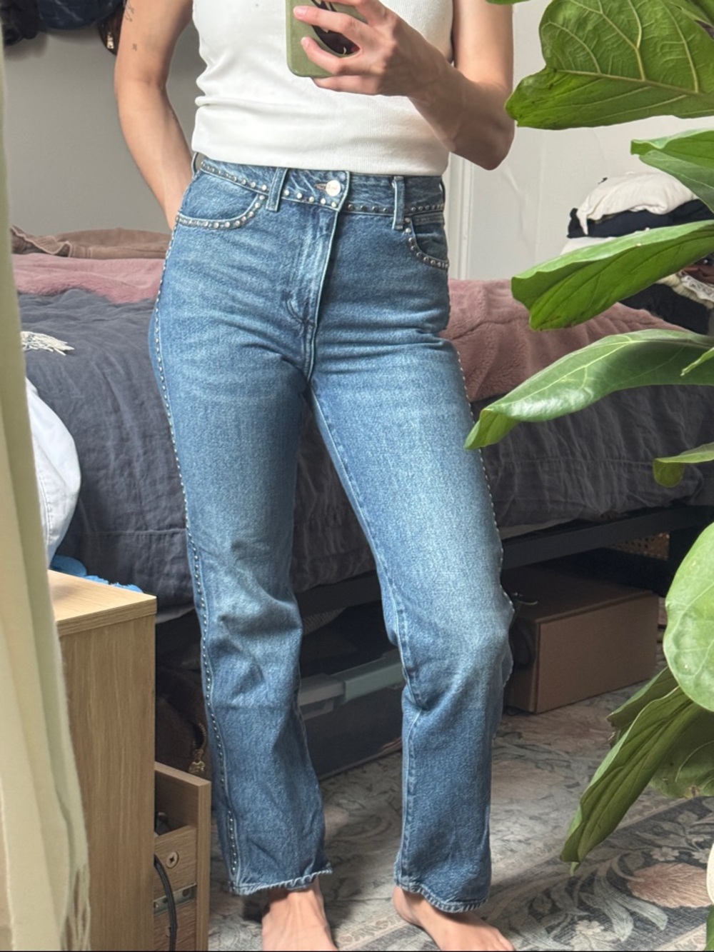 Vintage wrangler studded jeans